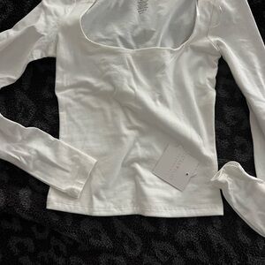 Ultra Flirt Classic White Long Sleeve Top